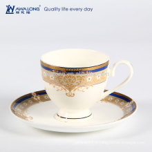 260ml Plain Design Or Rim Fine Bone Chine Coffee Cups Céramique, Hot Sale Coffee Cup Custom